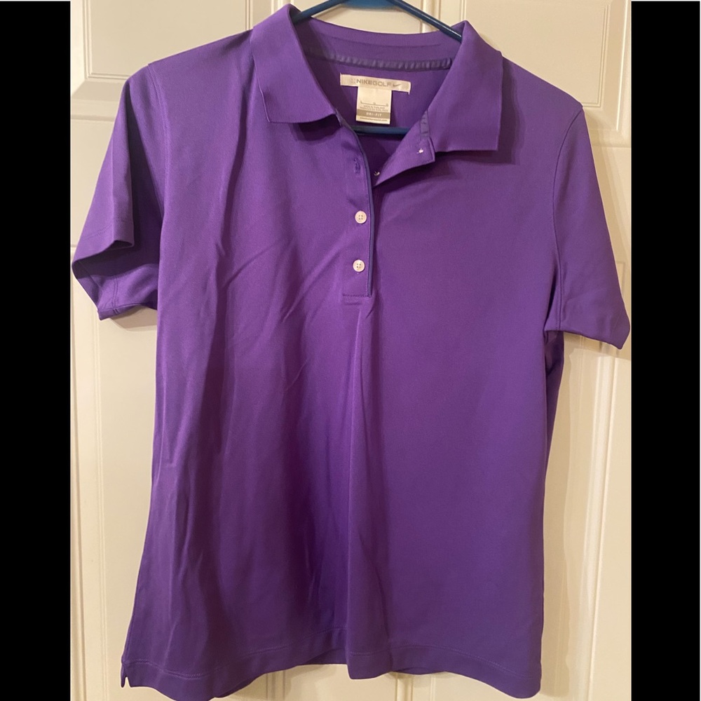NWOT Nike Golf Women’s Dri-FIT Purple Polo Sz L Short Sleeve Athletic Top